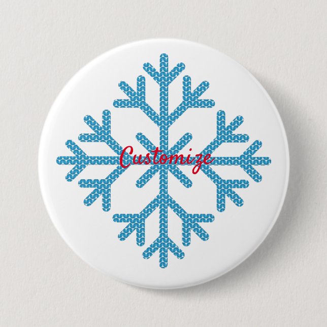Icy Blue Snowflake Thunder_Cove  7.5 Cm Round Badge (Front)