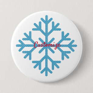 Icy Blue Snowflake Thunder_Cove 7.5 Cm Round Badge