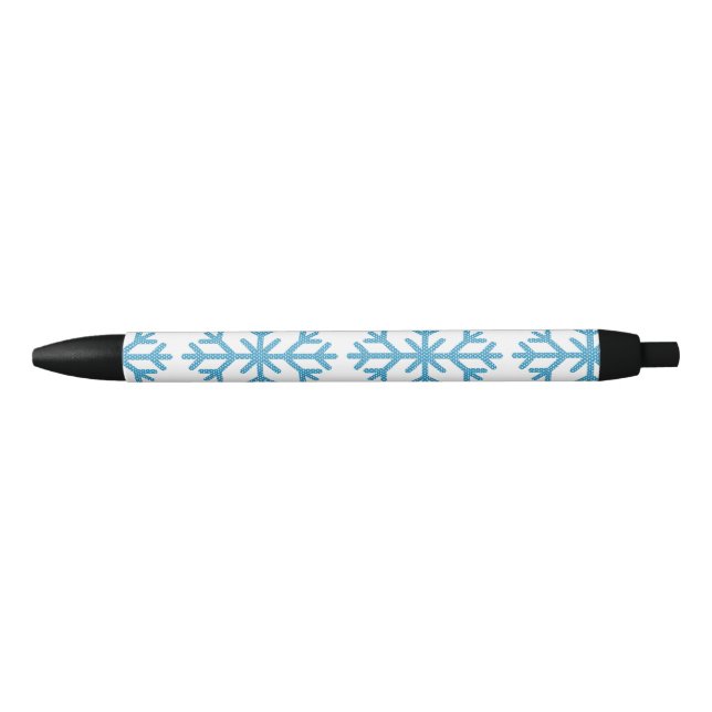Icy Blue Snowflake Thunder_Cove    Black Ink Pen (Front)