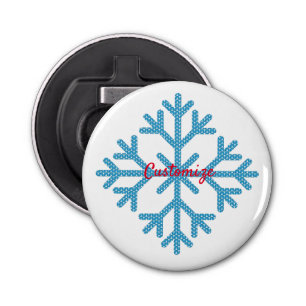 Icy Blue Snowflake Thunder_Cove  Bottle Opener