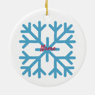 Icy Blue Snowflake Thunder_Cove Ceramic Tree Decoration