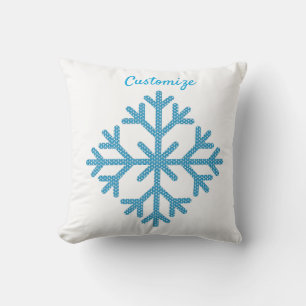 Icy Blue Snowflake Thunder_Cove  Cushion