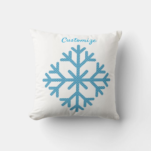 Icy Blue Snowflake Thunder_Cove  Cushion (Front)