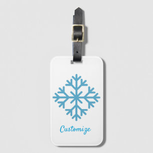Icy Blue Snowflake Thunder_Cove  Luggage Tag