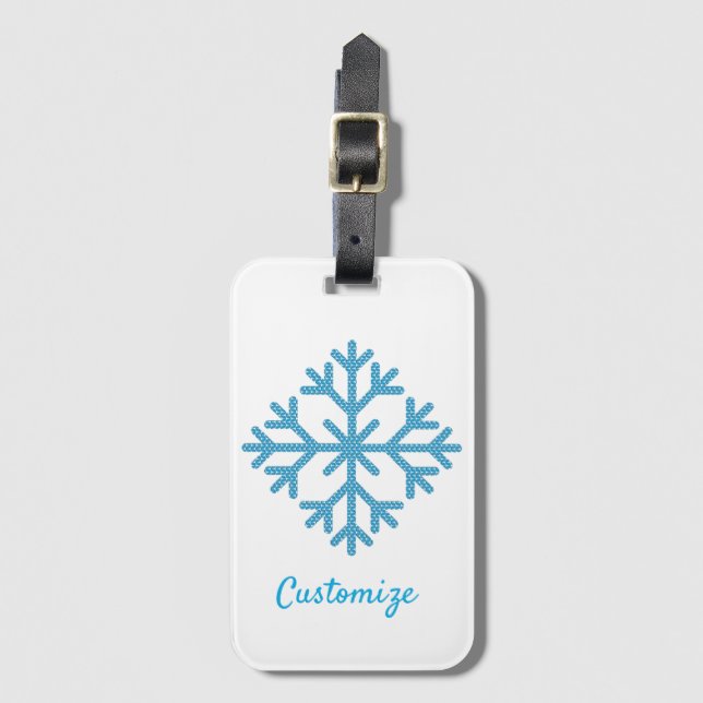 Icy Blue Snowflake Thunder_Cove  Luggage Tag (Front Vertical)