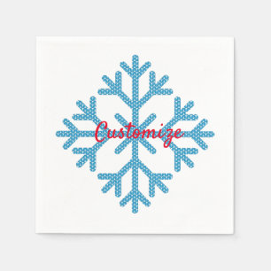 Icy Blue Snowflake Thunder_Cove Napkin