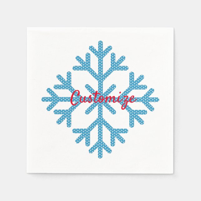 Icy Blue Snowflake Thunder_Cove     Napkin (Front)