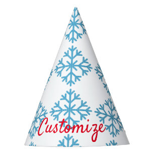 Icy Blue Snowflake Thunder_Cove Party Hat