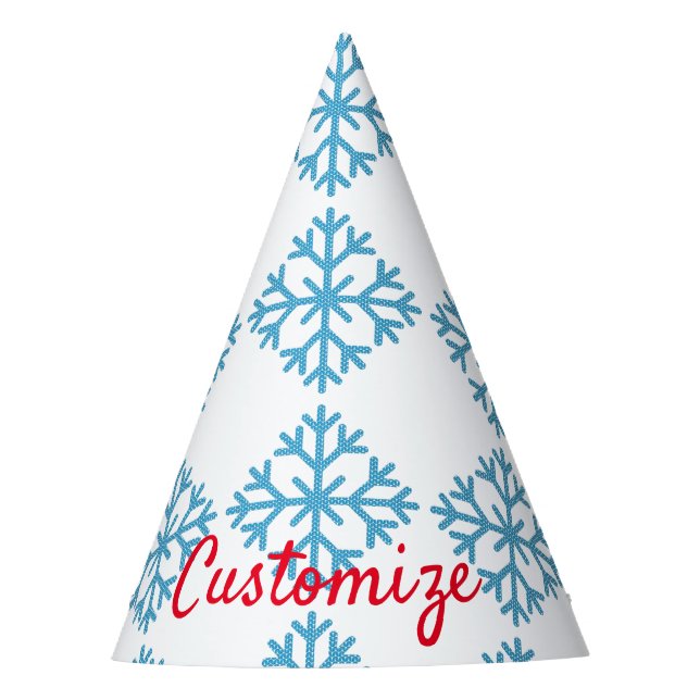 Icy Blue Snowflake Thunder_Cove      Party Hat (Front)