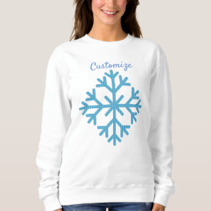 Icy Blue Snowflake Thunder_Cove Sweatshirt