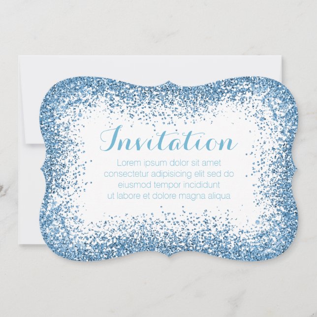 Icy Blue Sprinkle Illusion Invite (Front)