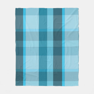 Icy Blue & Teal Plaid Fleece Blanket