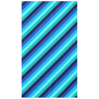 Icy Blue Teal Stripes Large Tablecloth