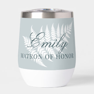 Icy Blue White Fern Matron of Honour White