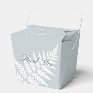 Icy Blue White Fern Medium Thank You Favour Box