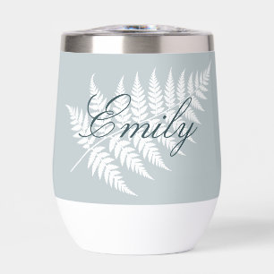 Icy Blue White Fern Personalised Name White