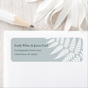 Icy Blue White Fern Return Address