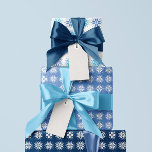 Icy Blues Nordic Sweater Snowflake Pattern Wrapping Paper<br><div class="desc">A classic winter motif of the knit fair isle sweater gets a modern twist with this pixelated snowflake pattern in icy blue and white. Wrap your holiday gifts in a warm and cheery wrapping paper to bring those Christmas holiday vibes to friends and family. If you're looking for a custom...</div>