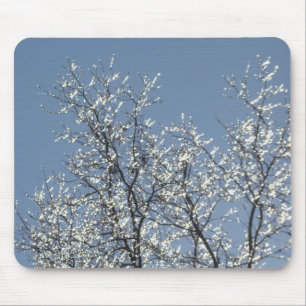 Icy Branches in Winter Blue Sky Mouse Pad
