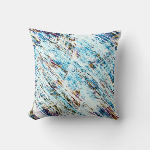 Icy Distressed Winter Striped Cushion