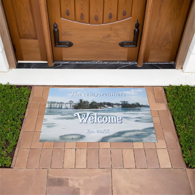 Icy English Lake - Personalized Doormat (Outdoor)
