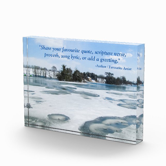 Icy English Lake - Personalized Photo Block (Right)