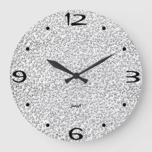 Icy Fog Grey Dapple Modern Bathroom Wall Timepiece Large Clock