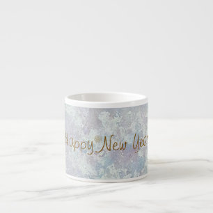 Icy Frost Winter Wonderland Happy New Year Espresso Cup