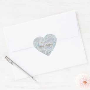 Icy Frost Winter Wonderland Heart Roll Sticker