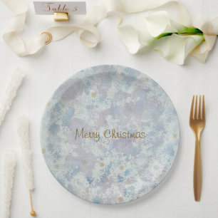 Icy Frost Winter Wonderland Merry Christmas Paper Plate