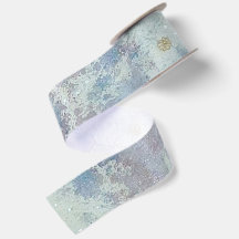 Icy Frost Winter Wonderland Satin Holiday Ribbon