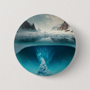 Icy Mountain View 6 Cm Round Badge