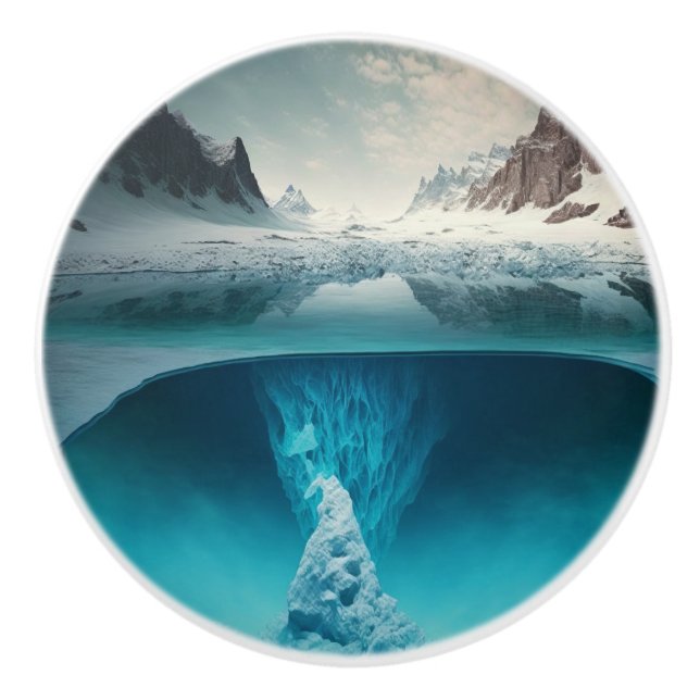 Icy Mountain View Ceramic Knob (Front)