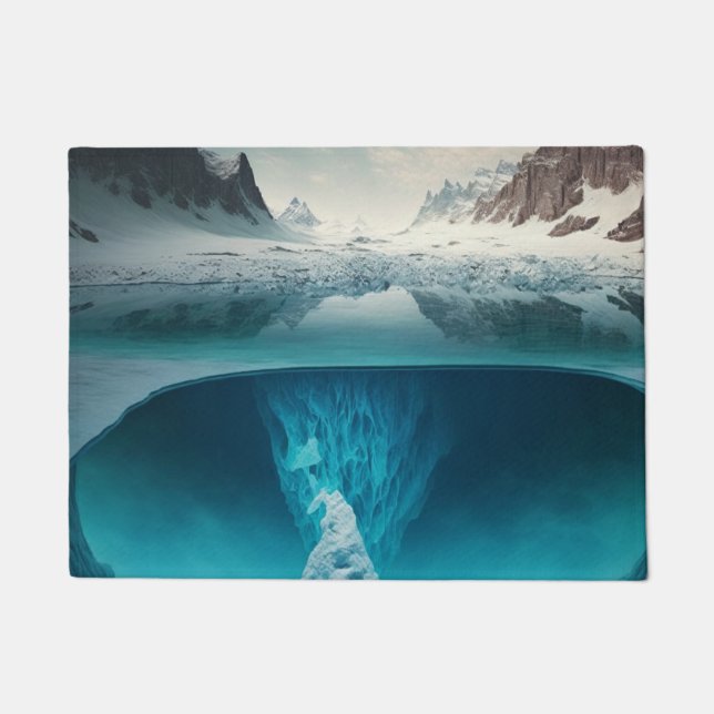 Icy Mountain View Doormat (Front)