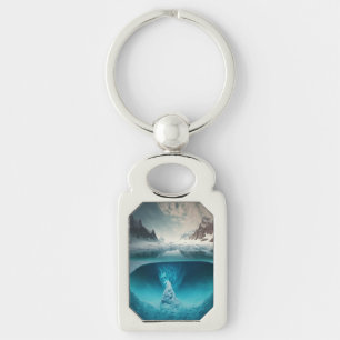 Icy Mountain View Key Ring