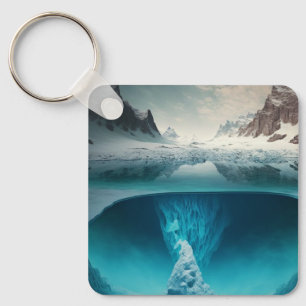 Icy Mountain View Key Ring