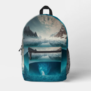 Icy Mountain View Printed Backpack