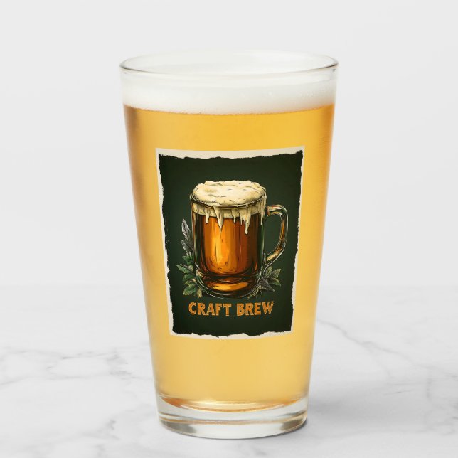 Icy Mug of Craft Brew Illustration Glass (Front Filled)