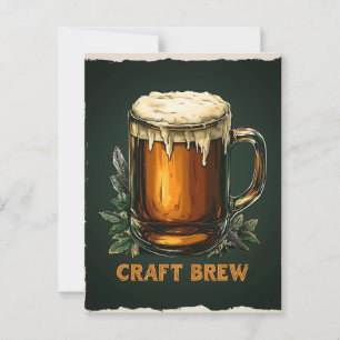 Icy Mug of Craft Brew Illustration Postcard