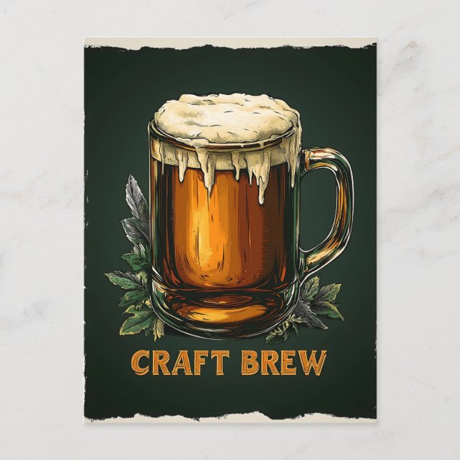 Icy Mug of Craft Brew Illustration Postcard (Front)