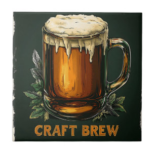 Icy Mug of Craft Brew Illustration Tile