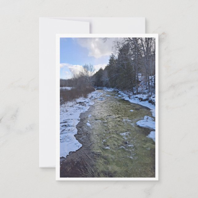 Icy NH River during January Note Card (Front)