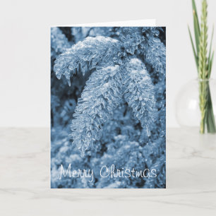 Icy Pine Merry Christmas Card