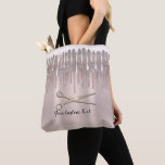 Icy Pink Gold Hair Stylist Diamond Glitter Drip Tote Bag<br><div class="desc">Customise with or without text.</div>