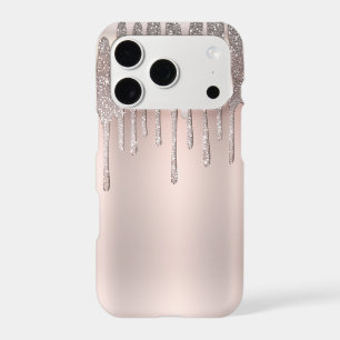 Icy Pink Rose Gold Diamond Glitter Sparkle Drip