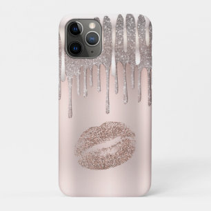 Icy Pink Silver Lips Diamond Glitter Sparkle Drip Case-Mate iPhone Case