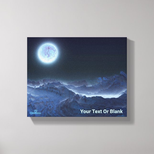 Icy Planet, Frozen Moon Canvas Print (Front)