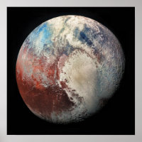 Icy Red Pluto Close-Up