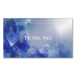 Icy Sapphire Abstract Geometric Crystal Magnetic Business Card