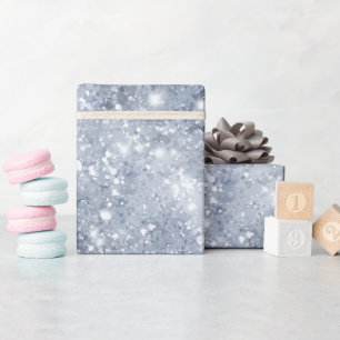 Icy Silver Frost Glitter White Glitter Pattern Wrapping Paper